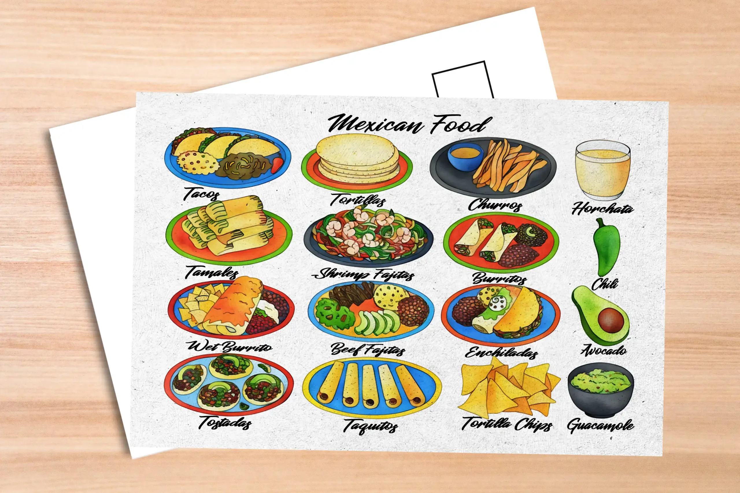 Mexican Food Postcard