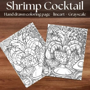 Shrimp Cocktail Coloring Page PDF