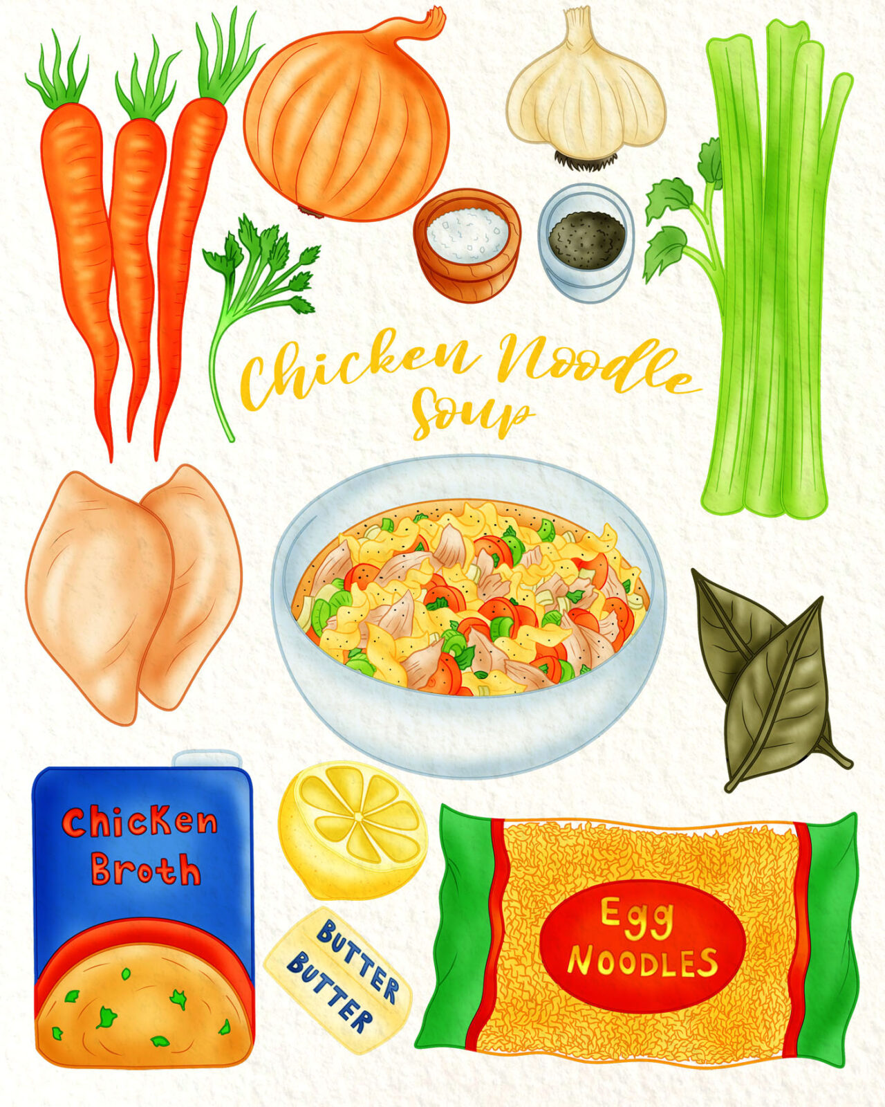 how-to-make-chicken-noodle-soup-draw-my-recipes