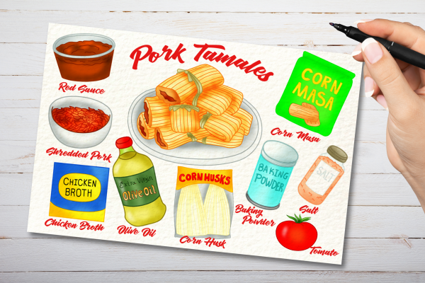 Pork Tamales Recipe Postcard