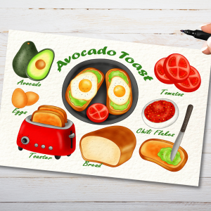 Avocado Toast Recipe Postcard