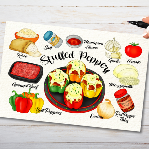 Stuffed Peppers Recipe Postcard