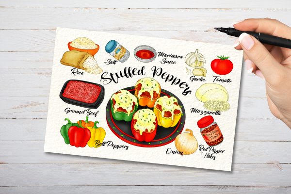 Stuffed Peppers Recipe Postcard