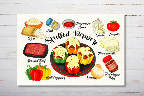 Stuffed Peppers Recipe Postcard