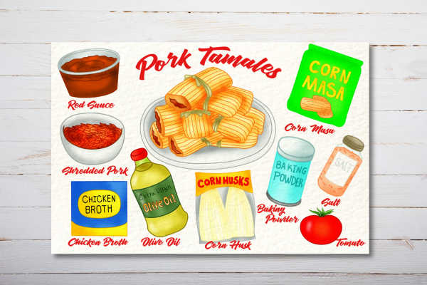 Pork Tamales Recipe Postcard