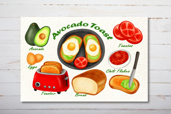 Avocado Toast Recipe Postcard