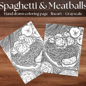 Spaghetti Coloring Page PDF