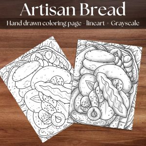 Artisan Bread Coloring Page PDF