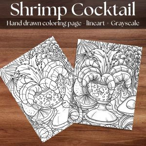 Shrimp Cocktail Coloring Page PDF