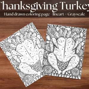 Thanksgiving Dinner Coloring Page PDF