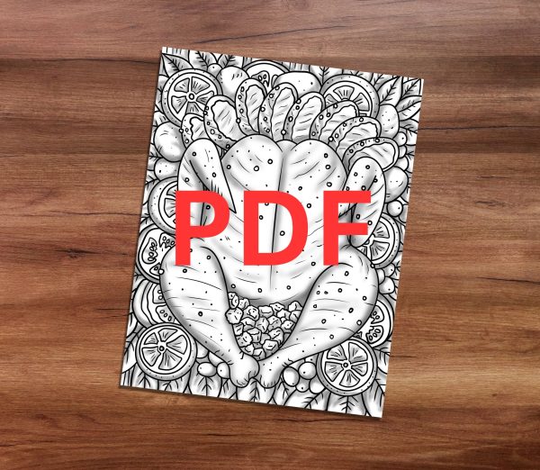 Thanksgiving Dinner Coloring Page PDF