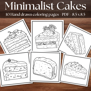 Minimalist Cakes Coloring Pages