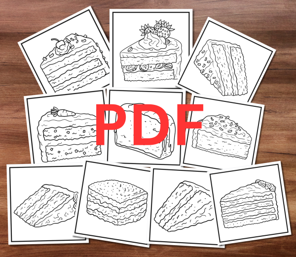 Minimalist Cakes Coloring Pages