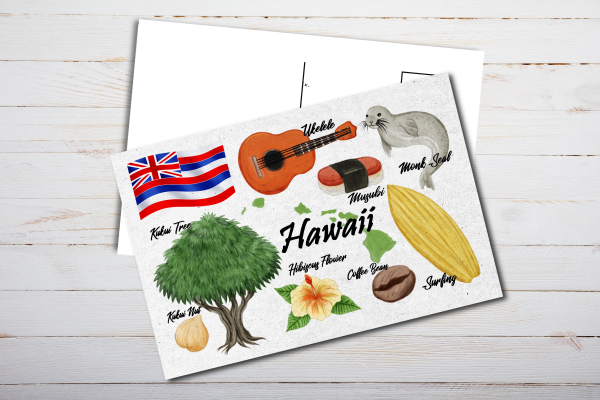 Hawaii State Postcard