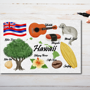 Hawaii State Postcard