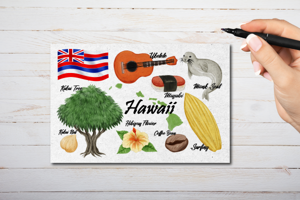 Hawaii State Postcard