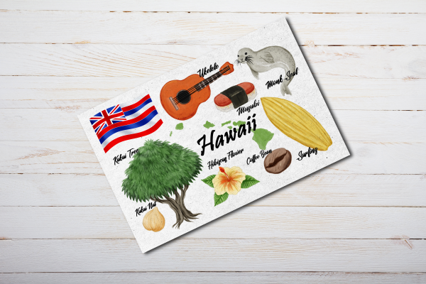 Hawaii State Postcard