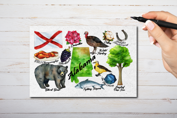 Alabama State Postcard