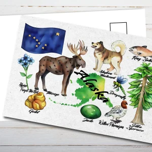 Alaska State Postcard Watercolor