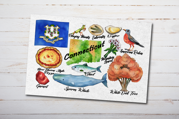 Connecticut State Postcard