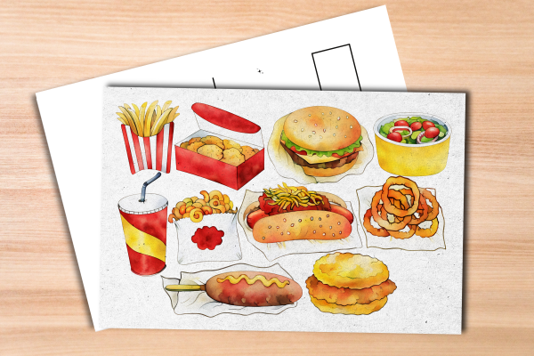 Fast Food Postcard