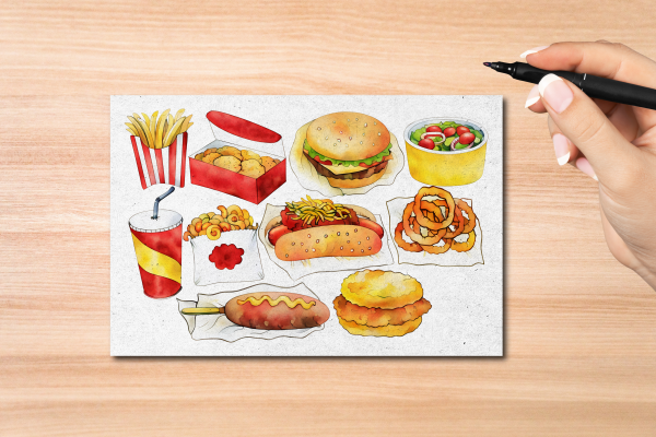 Fast Food Postcard