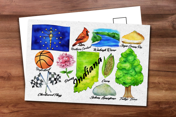 Indiana State Postcard