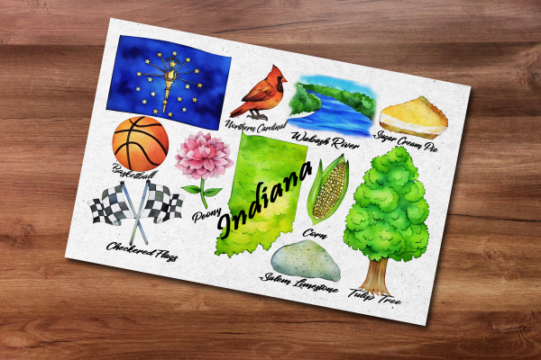 Indiana State Postcard