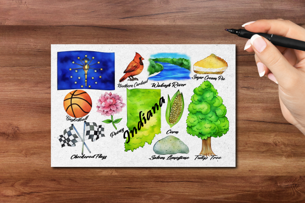 Indiana State Postcard