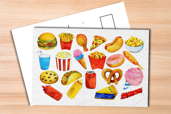 Junk Food Postcard