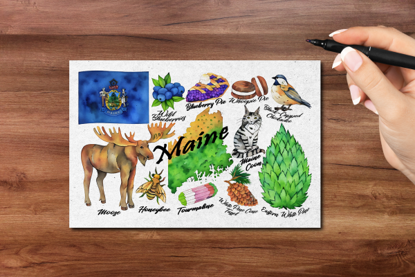 Maine State Postcard