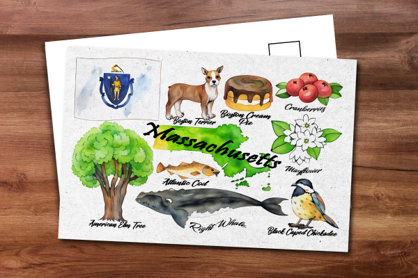Massachusetts State Postcard