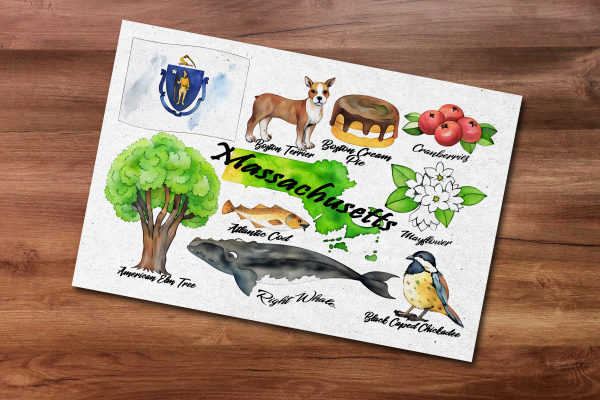 Massachusetts State Postcard