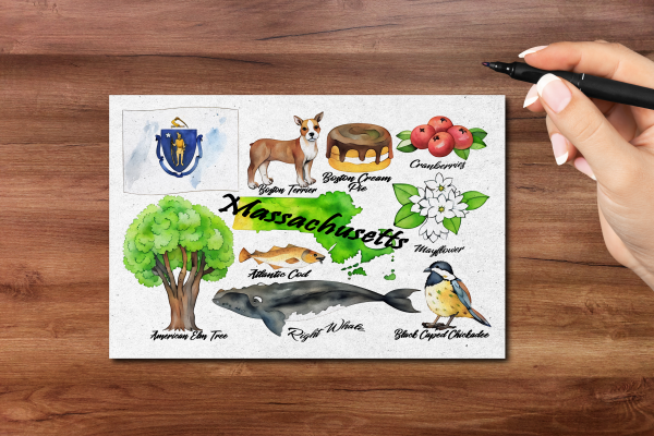 Massachusetts State Postcard