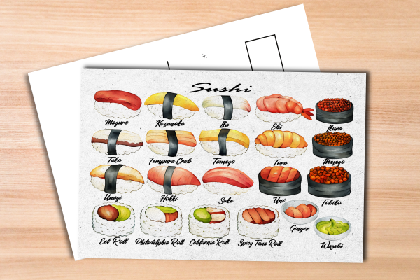 Sushi Postcard