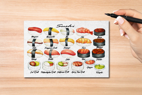Sushi Postcard