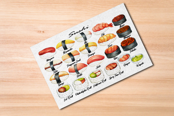 Sushi Postcard