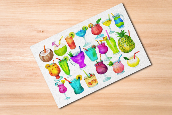 Tropical Drinks Postcard