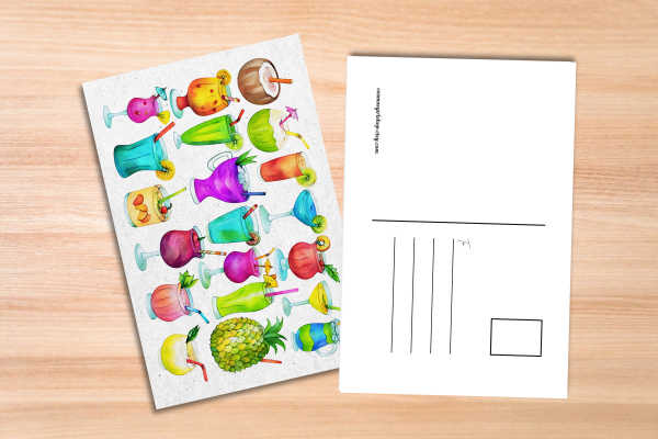 Tropical Drinks Postcard