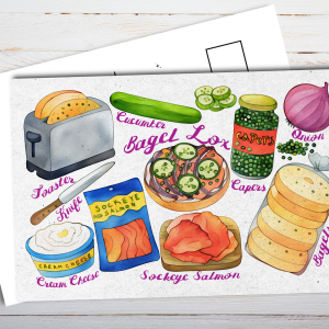 Bagel Lox Art Postcard