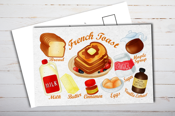 French Toast Recipe Postcard