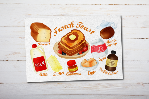 French Toast Recipe Postcard