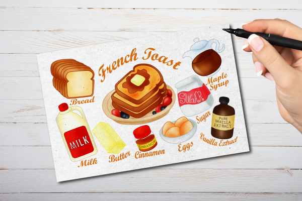 French Toast Recipe Postcard