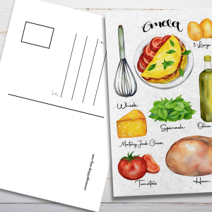 Omelet Recipe Postcard
