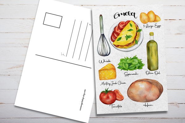 Omelet Recipe Postcard