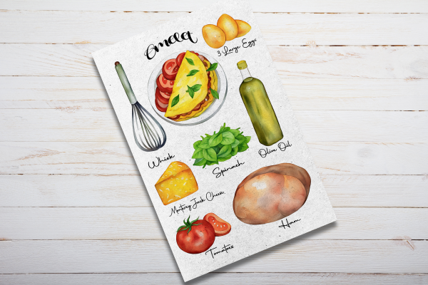 Omelet Recipe Postcard