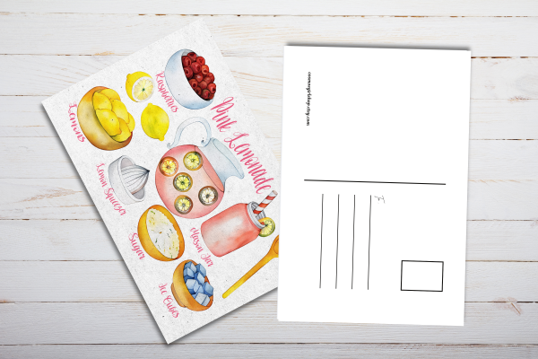 Illustrated Pink Lemonade Postcard - Image 4