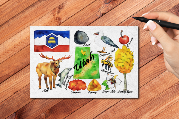 Utah State Postcard