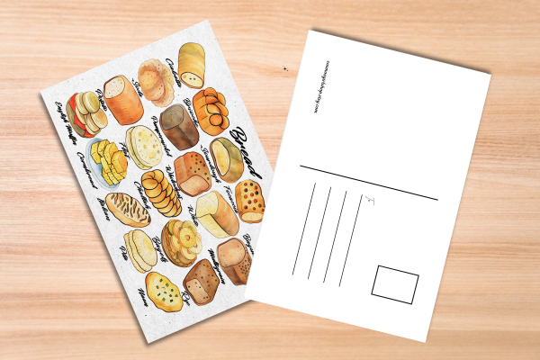 Bread Postcard Watercolor Art - Image 4
