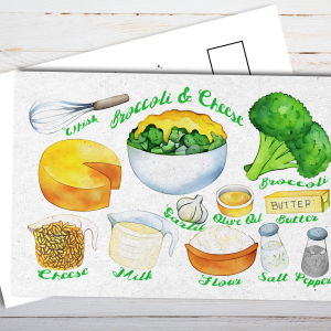 Broccoli Cheese Recipe Postcard